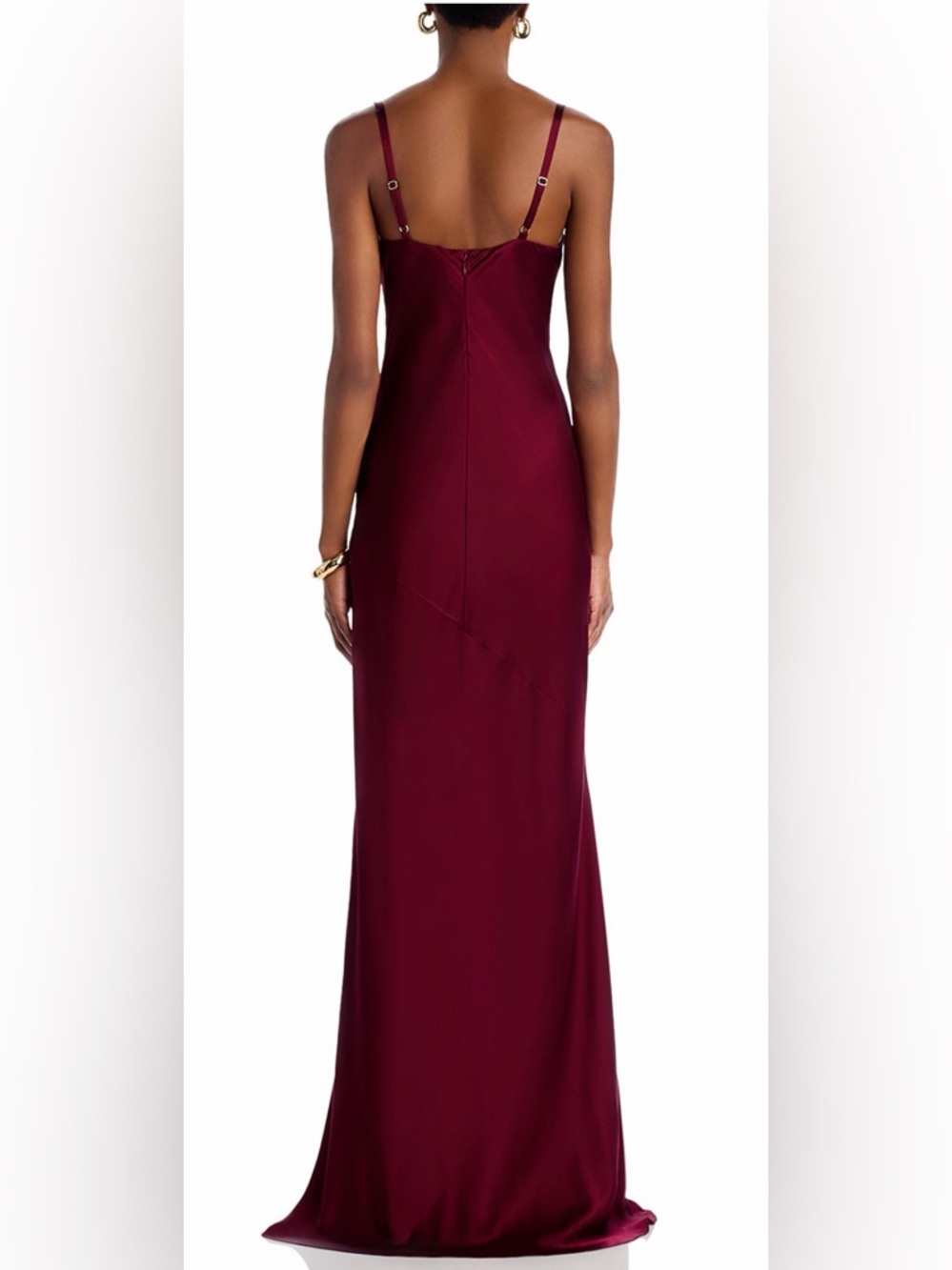 L'AGENCE Sayla Silk Maxi Dress in Dark Port - Picture 3 of 9